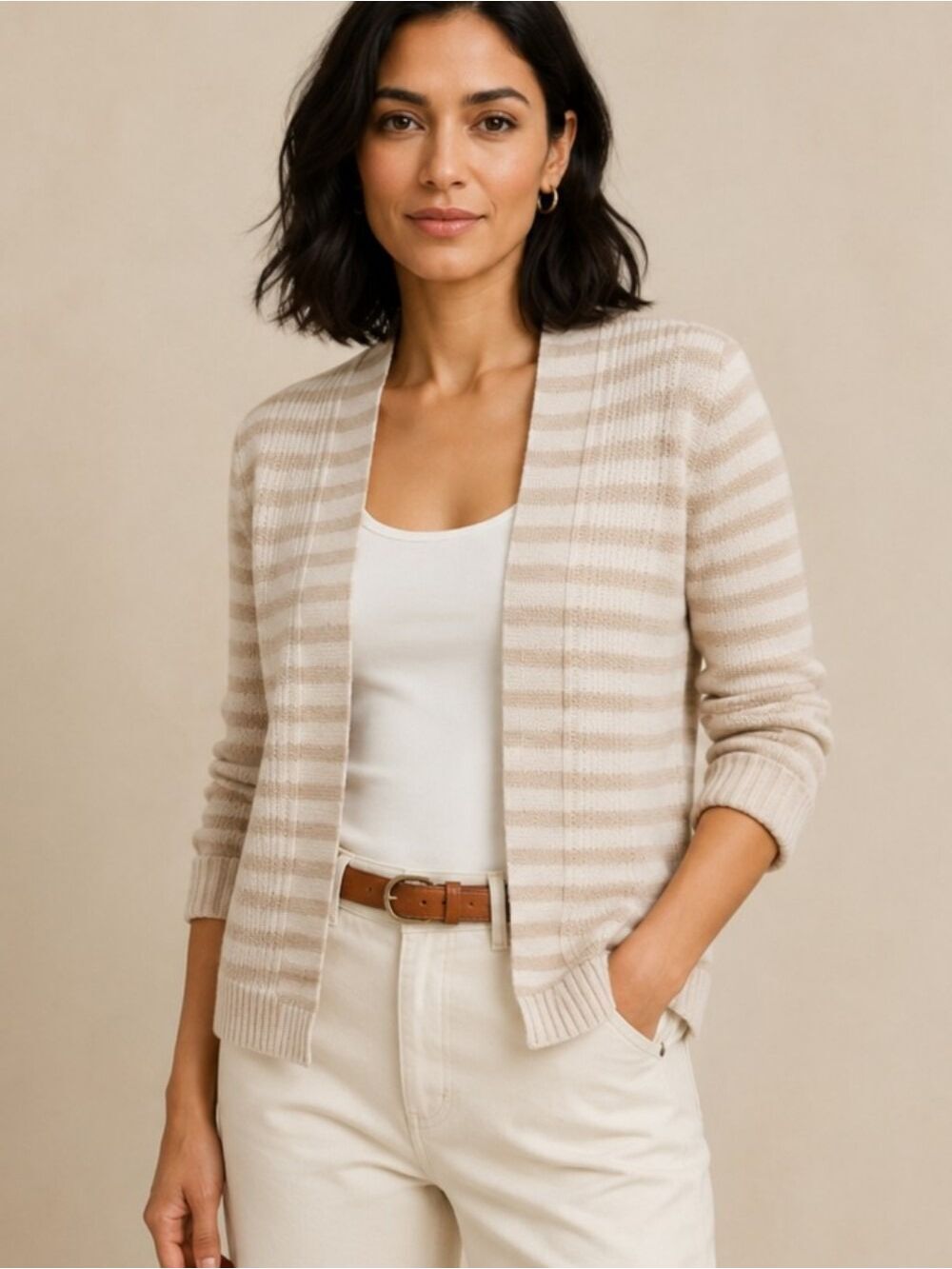 Banana Republic Striped Open Front Cardigan Size M